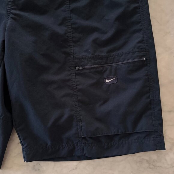 Nike Shorts Mens XXL Navy Blue Mesh Lined Swim Trunks Zip Pockets - Picture 8 of 12